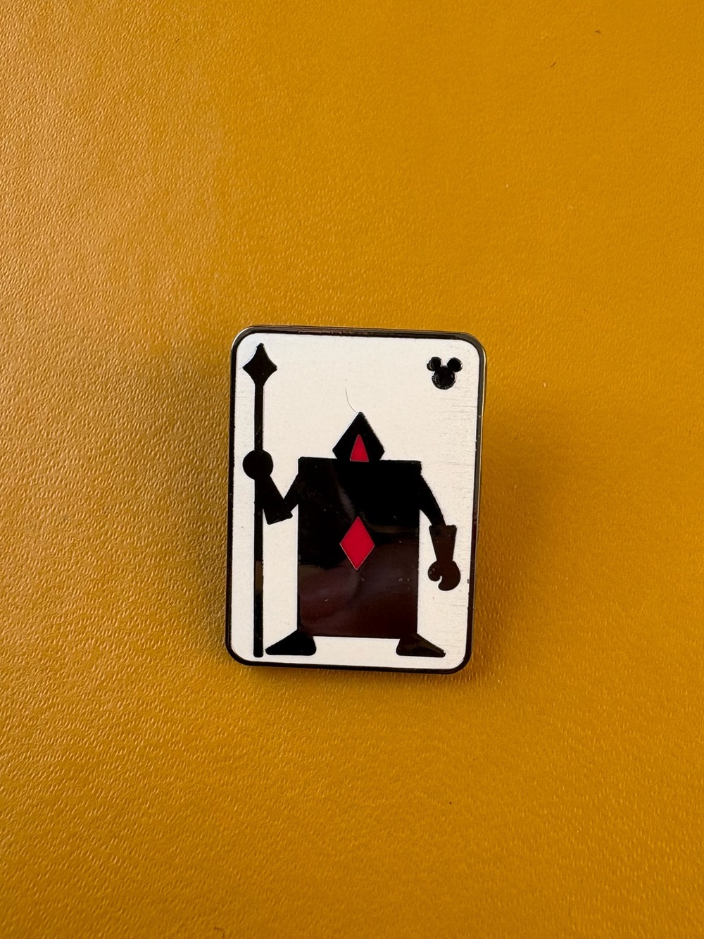 Alice in Wonderland Playing Card Pin with Black & Red Character
